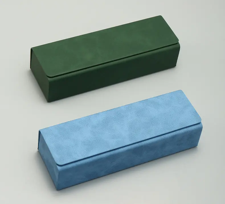 Square Leather Glasses Case, New Optical Sheepskin Pattern Handmade Case, Fresh and Stylish, Pressure-Resistant, Suitable for Storing Prescription Glasses, Customizable with Logo — feature 5