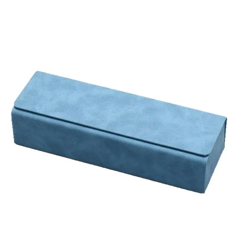 Square Leather Glasses Case, New Optical Sheepskin Pattern Handmade Case, Fresh and Stylish, Pressure-Resistant, Suitable for Storing Prescription Glasses, Customizable with Logo