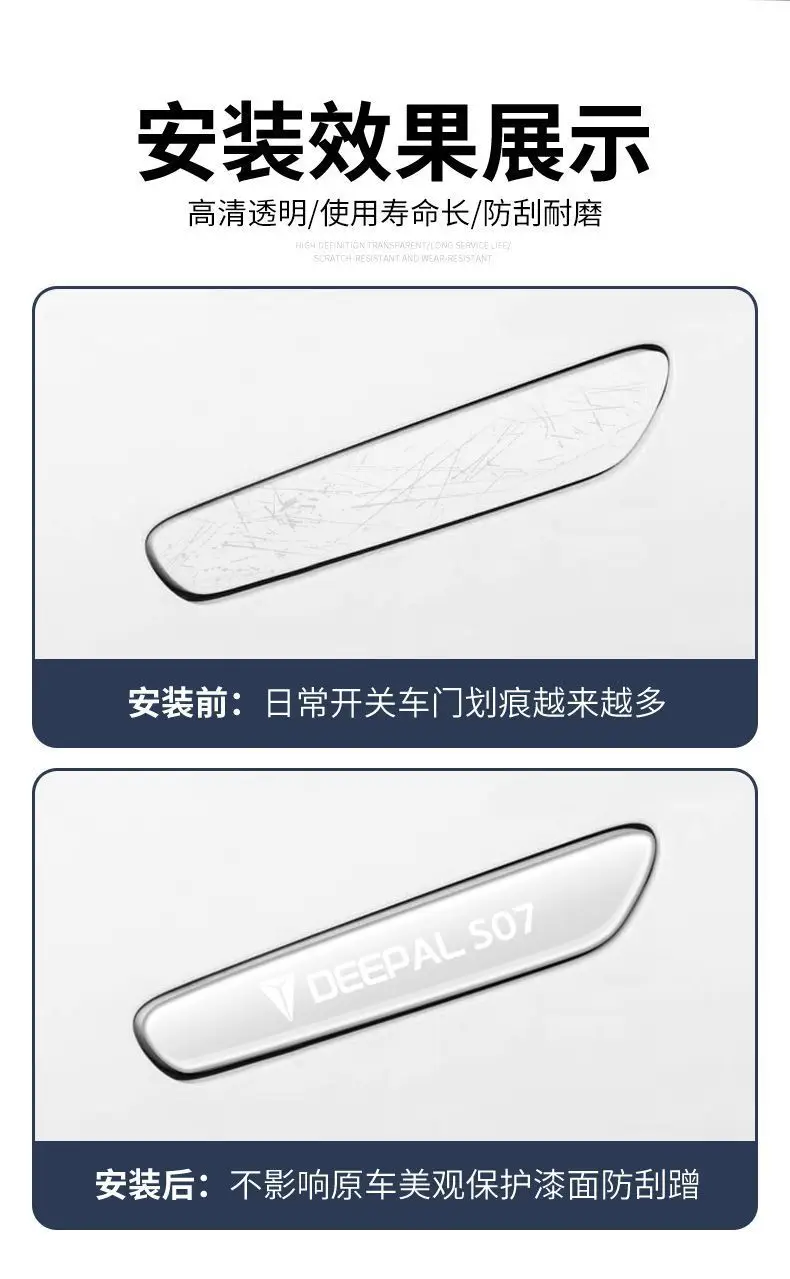 Changan Deep Blue S07 Door Handle Adhesive Anti-Scratch and Anti-Collision Sticker, Door Handle Scratch Protection Sticker, Decorative Sticker — feature 3