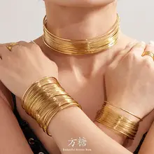 Cross-Border Hot-Selling Chunky Metal European and American Hip-Hop Trendy Three-Layer Interlocking Threaded Bracelet Wholesale Jewelry — feature 1