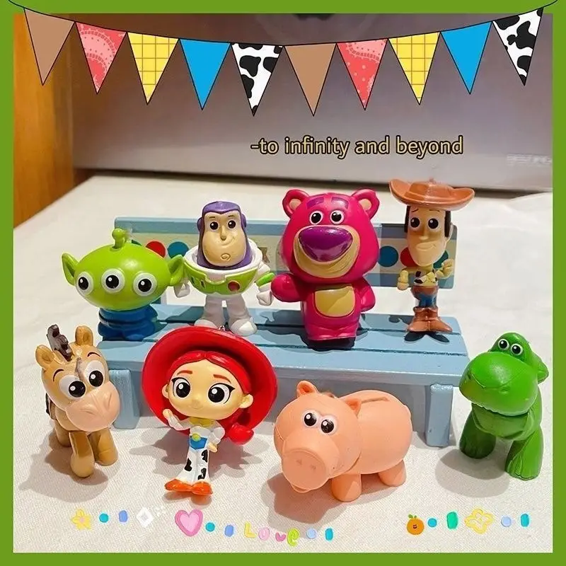 Toy Story Buzz Lightyear, Three-Eyed Alien, Lotso Bear DIY Accessories Cartoon Keychain Car Desktop Ornament
