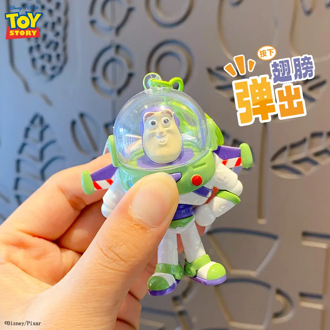 Authentic Toy Story Buzz Lightyear Winged Keychain Cartoon Multifunctional Children's Toy School Bag Pendant