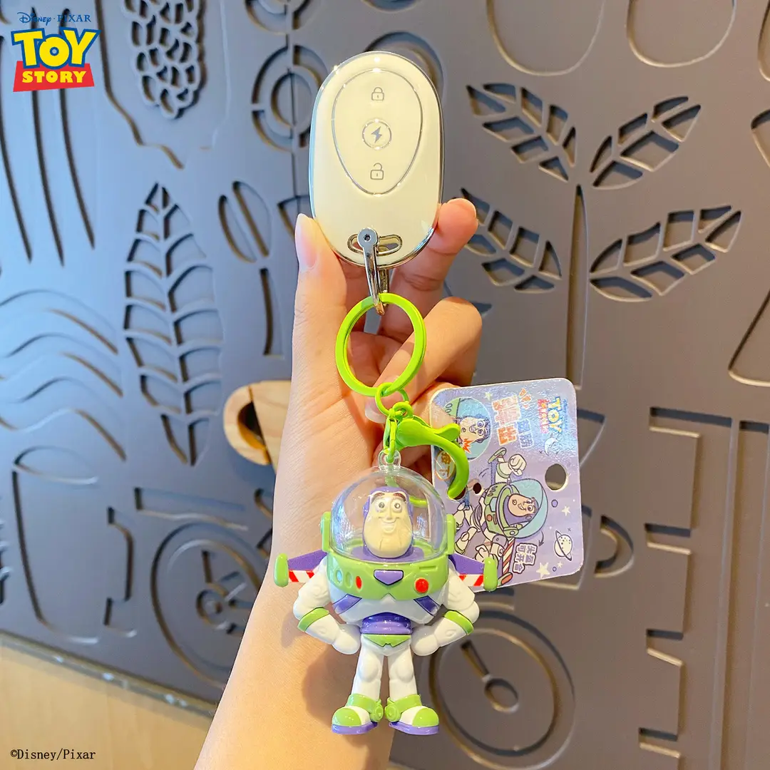 Authentic Toy Story Buzz Lightyear Winged Keychain Cartoon Multifunctional Children's Toy School Bag Pendant