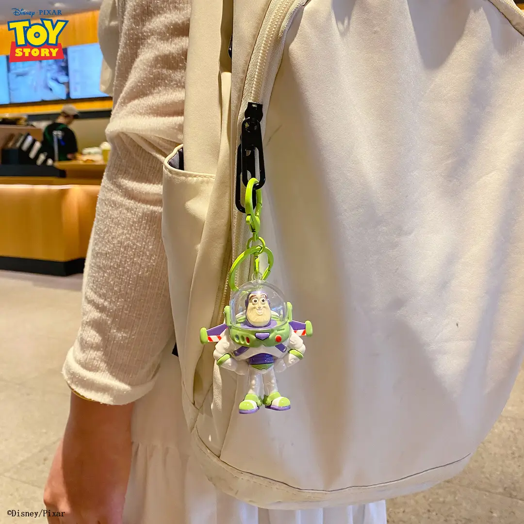 Authentic Toy Story Buzz Lightyear Winged Keychain Cartoon Multifunctional Children's Toy School Bag Pendant