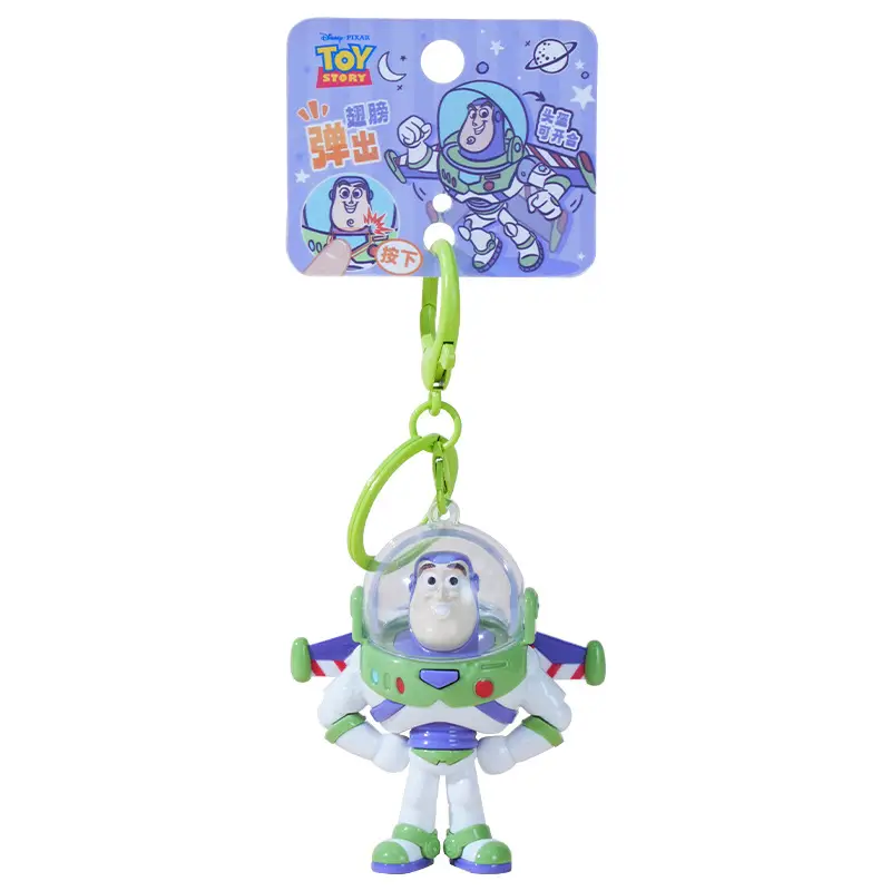 Authentic Toy Story Buzz Lightyear Winged Keychain Cartoon Multifunctional Children's Toy School Bag Pendant