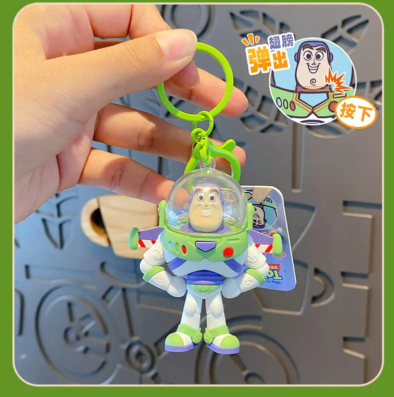 Authentic Toy Story Buzz Lightyear Winged Keychain Cartoon Multifunctional Children's Toy School Bag Pendant — feature 10