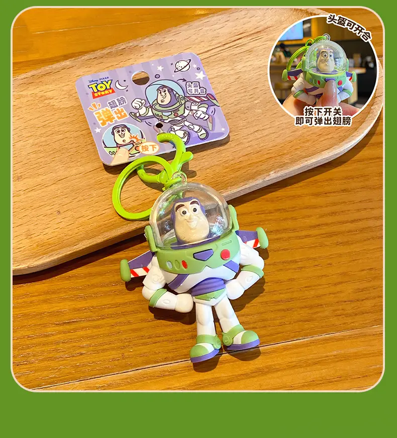 Authentic Toy Story Buzz Lightyear Winged Keychain Cartoon Multifunctional Children's Toy School Bag Pendant — feature 13