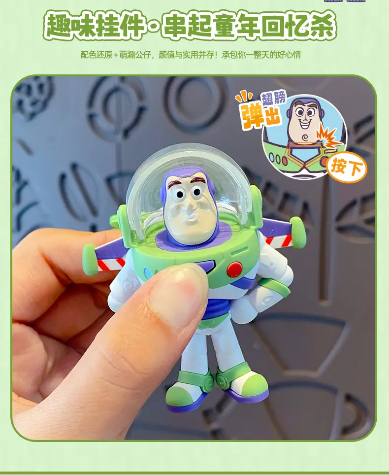 Authentic Toy Story Buzz Lightyear Winged Keychain Cartoon Multifunctional Children's Toy School Bag Pendant — feature 6