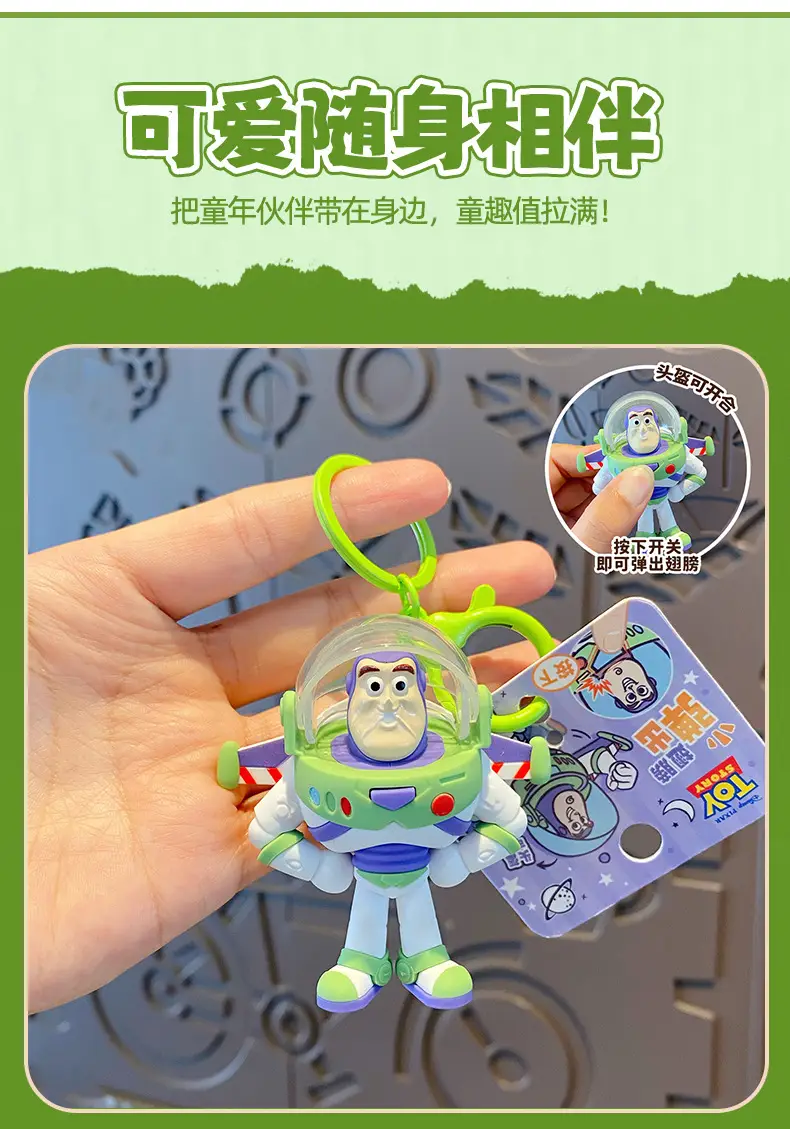 Authentic Toy Story Buzz Lightyear Winged Keychain Cartoon Multifunctional Children's Toy School Bag Pendant — feature 9