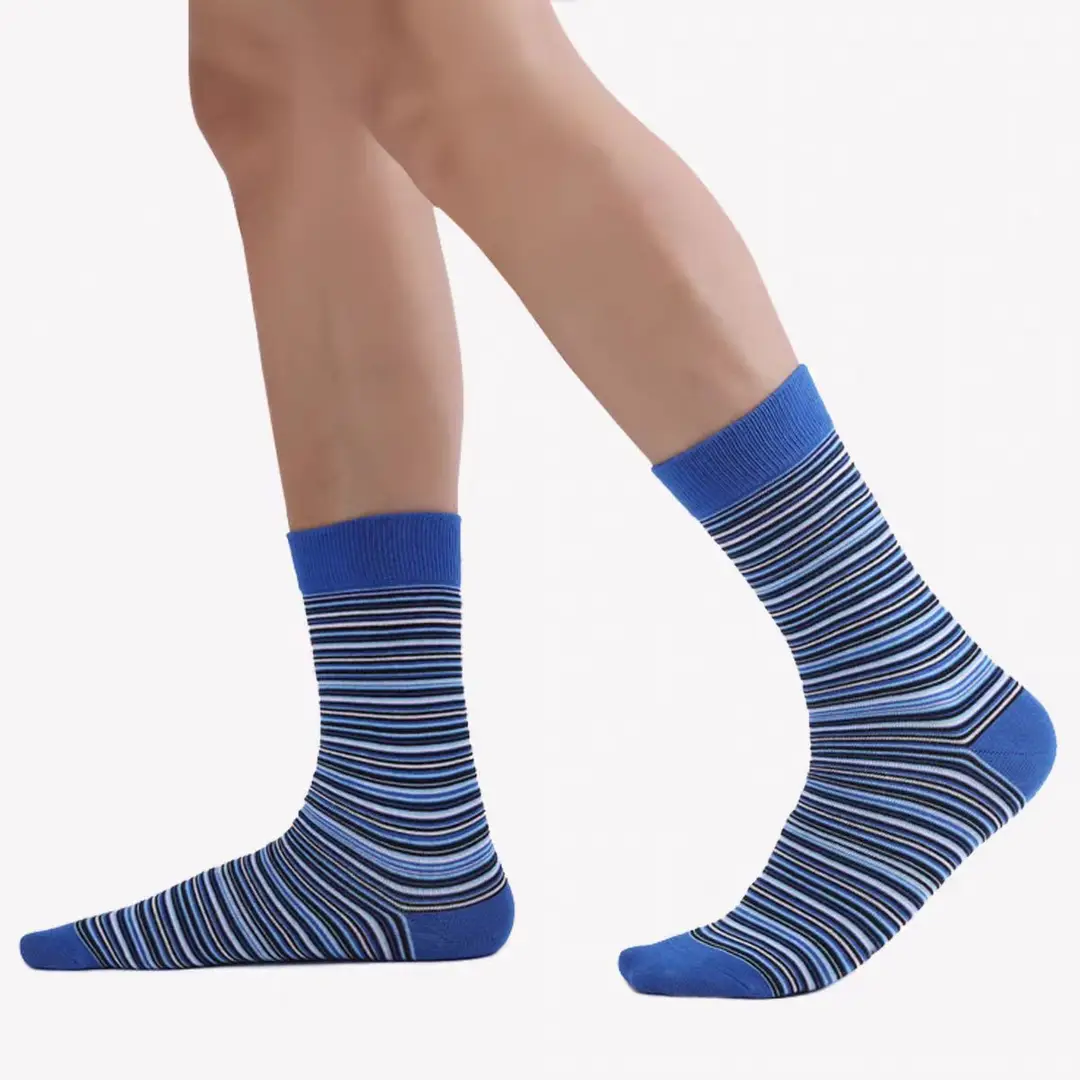 Cross-Border Foreign Trade Socks for Men, Plus Size Men's Socks, Japanese Retro Colorful Striped Mid-Tube Slouch Socks, Ins-Style Long Socks