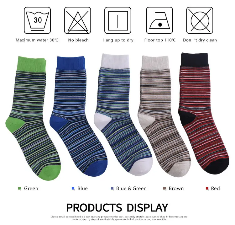 Cross-Border Foreign Trade Socks for Men, Plus Size Men's Socks, Japanese Retro Colorful Striped Mid-Tube Slouch Socks, Ins-Style Long Socks — feature 6
