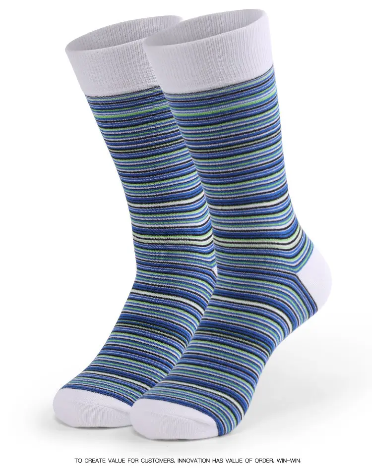 Cross-Border Foreign Trade Socks for Men, Plus Size Men's Socks, Japanese Retro Colorful Striped Mid-Tube Slouch Socks, Ins-Style Long Socks