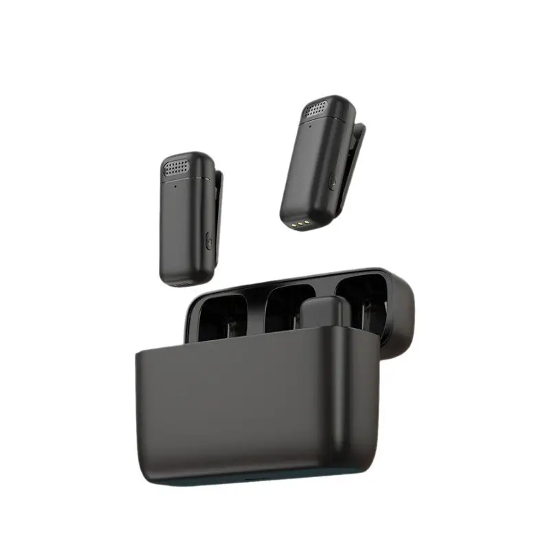 Cross-Border New Product: Dual Wireless Lavalier Microphones for Outdoor Mobile Live Streaming, Interview Microphones, Noise Reduction Mini Microphones