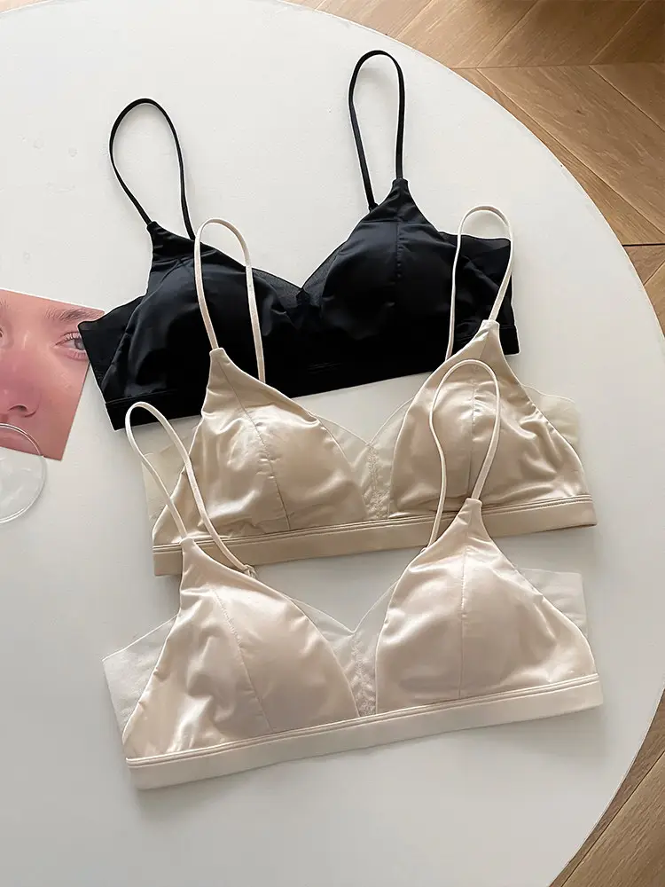 Original Japanese 100% Mulberry Silk Seamless Triangle Cup Bra for Women, Minimizes Large Bust, Prevents Sagging, Wireless Bra — feature 10