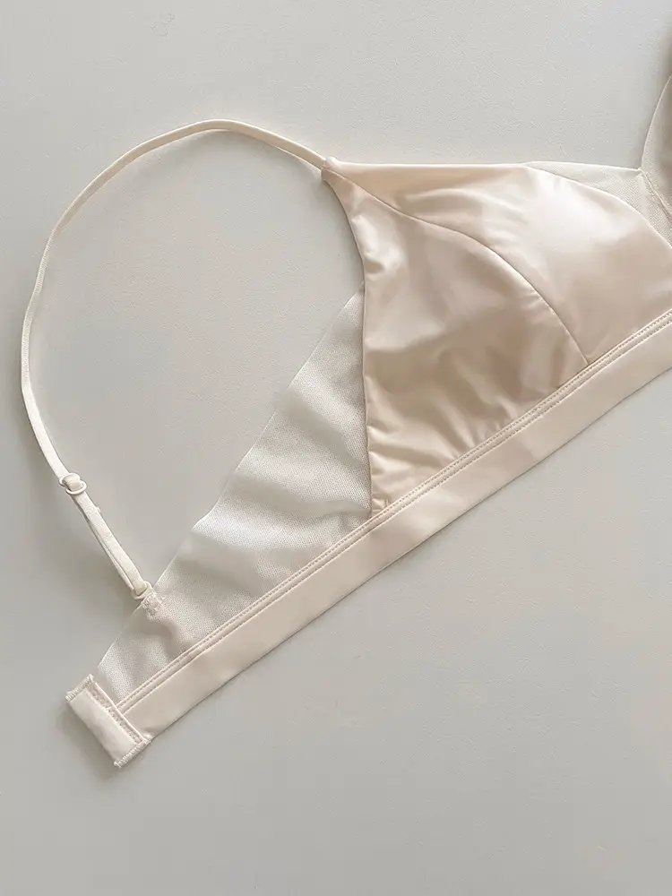Original Japanese 100% Mulberry Silk Seamless Triangle Cup Bra for Women, Minimizes Large Bust, Prevents Sagging, Wireless Bra — feature 13