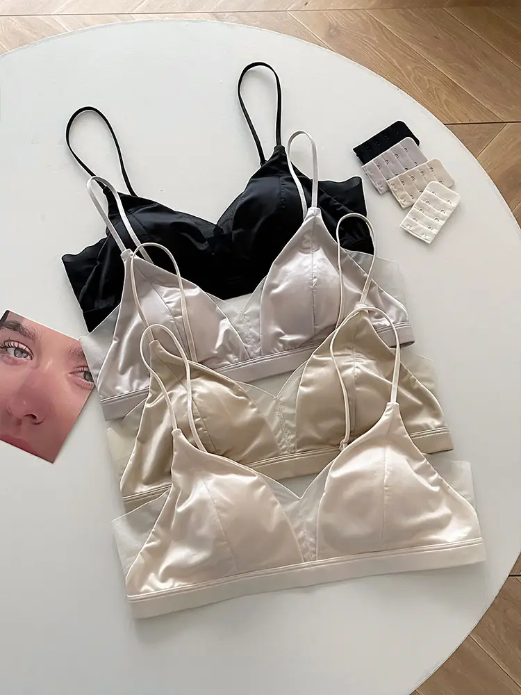 Original Japanese 100% Mulberry Silk Seamless Triangle Cup Bra for Women, Minimizes Large Bust, Prevents Sagging, Wireless Bra — feature 5