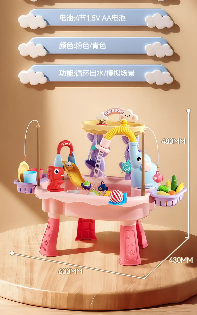 Water Park Toys, Children's Bathing Water Play Pool, Summer Swimming Pool, Baby Dishwashing Game Table, Electric Water Dispenser — feature 18