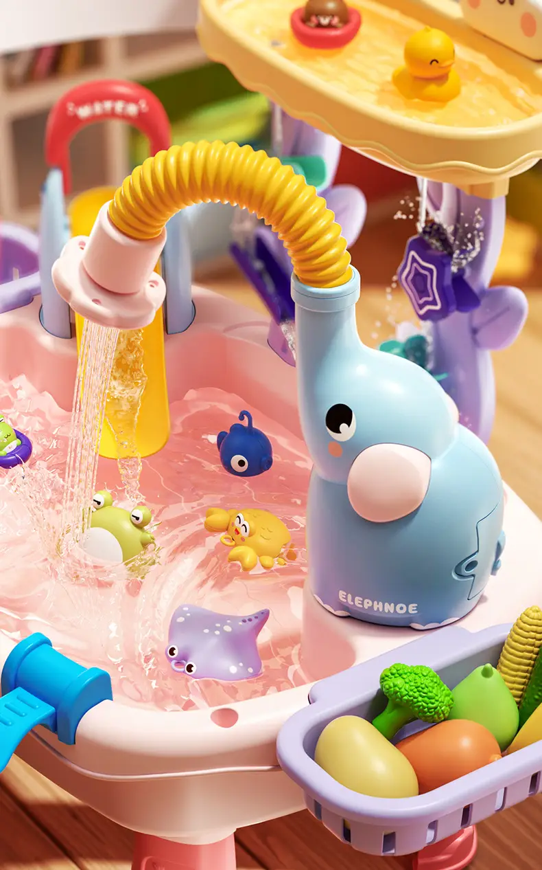 Water Park Toys, Children's Bathing Water Play Pool, Summer Swimming Pool, Baby Dishwashing Game Table, Electric Water Dispenser — feature 4