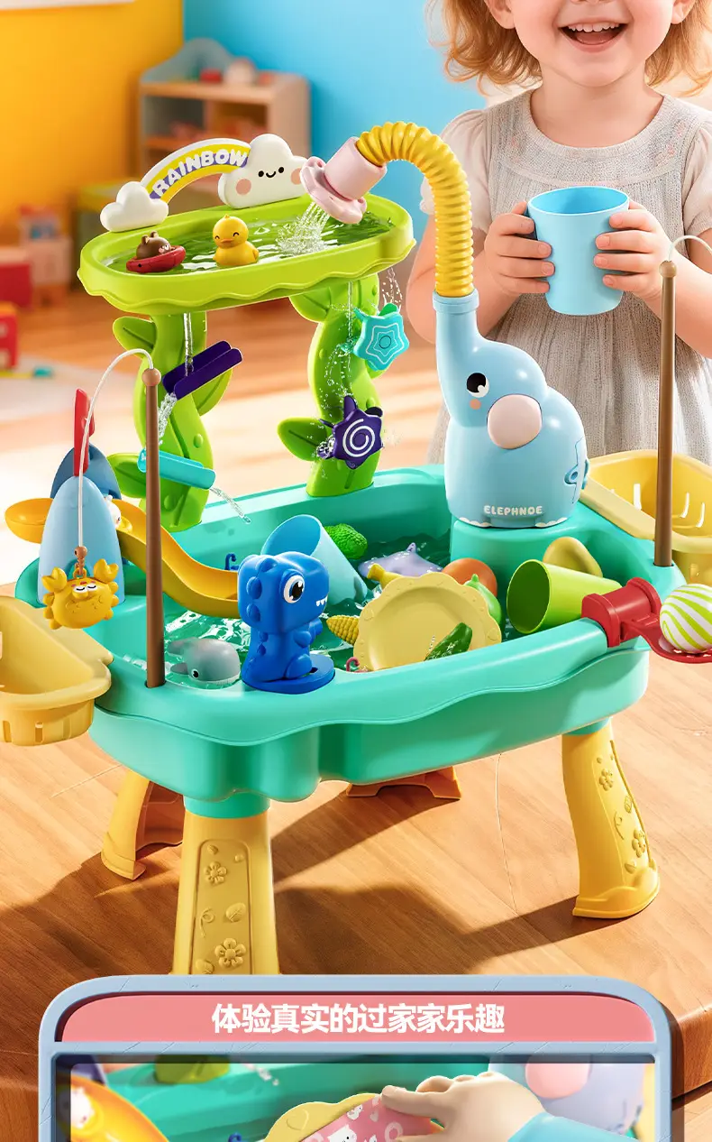 Water Park Toys, Children's Bathing Water Play Pool, Summer Swimming Pool, Baby Dishwashing Game Table, Electric Water Dispenser — feature 8