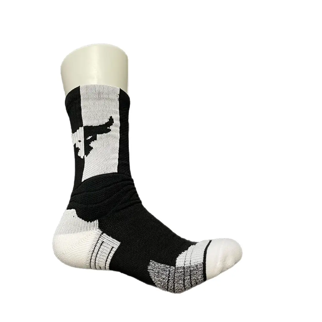 Johnson 2.0U &A Cow Head Towel Bottom Thickened Sweat-Absorbent Basketball Socks Colorful Long Tube Practical Training Sports Socks for Men