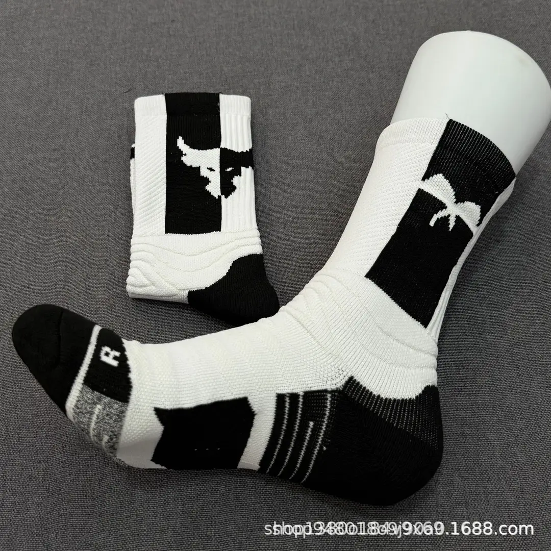 Johnson 2.0U &A Cow Head Towel Bottom Thickened Sweat-Absorbent Basketball Socks Colorful Long Tube Practical Training Sports Socks for Men — feature 19
