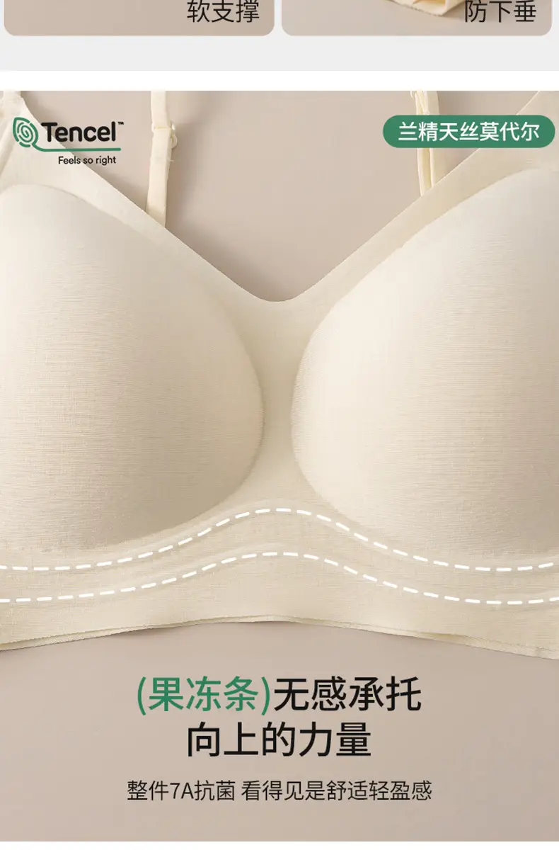 60-Count Tencel Lenzing Modal Seamless Women's Bra with Fixed Cups, Breathable, Push-Up, Foundation-Like Coverage, Strapless Invisible Bra — feature 21