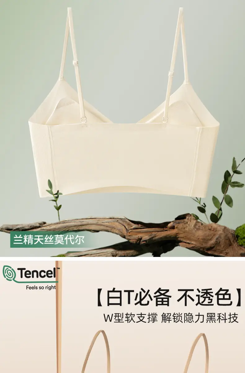 60-Count Tencel Lenzing Modal Seamless Women's Bra with Fixed Cups, Breathable, Push-Up, Foundation-Like Coverage, Strapless Invisible Bra — feature 5