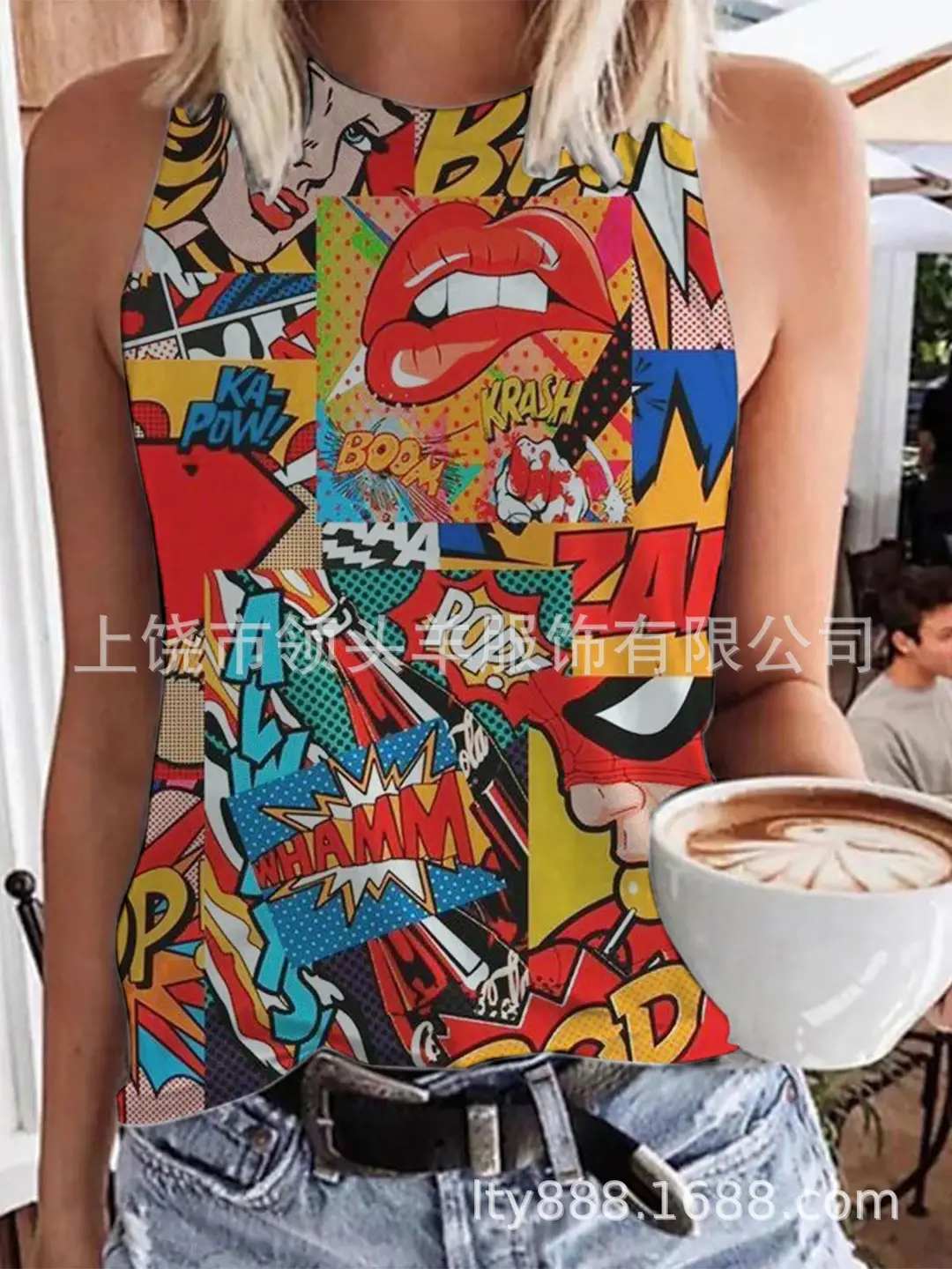 European and American Western Style Cactus Print Sleeveless Vest for Women, Retro American Style Loose Casual Top, Cross-Border Supply - Image 11