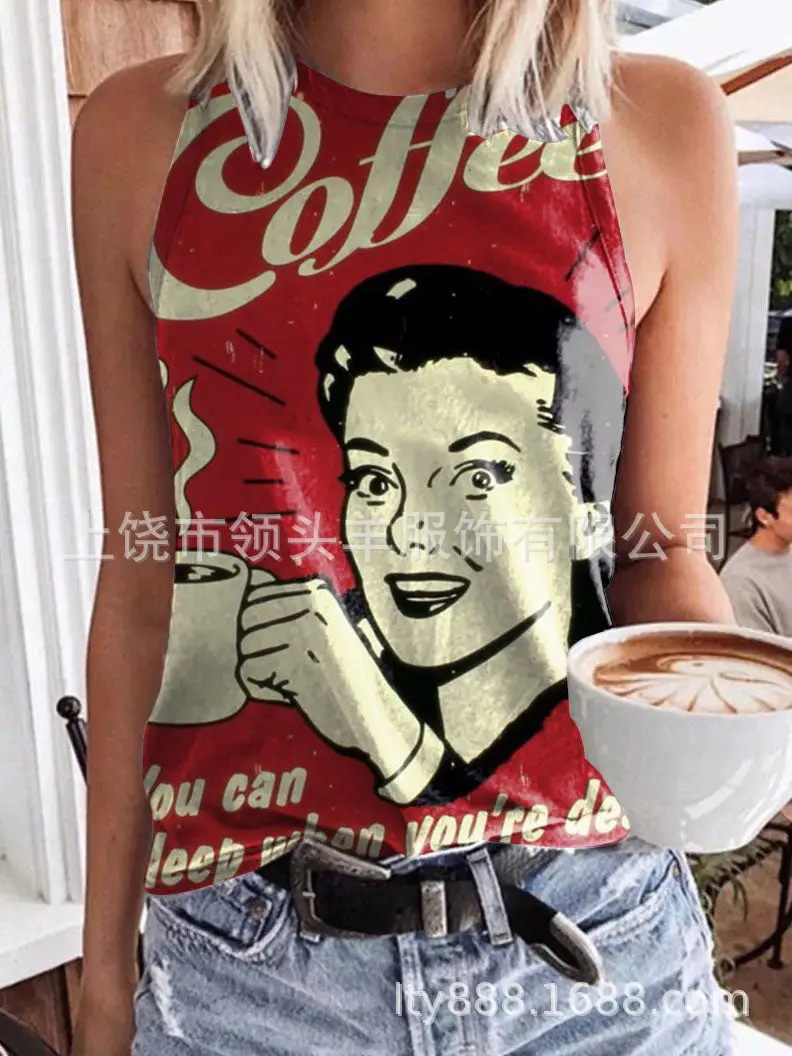 European and American Western Style Cactus Print Sleeveless Vest for Women, Retro American Style Loose Casual Top, Cross-Border Supply - Image 8