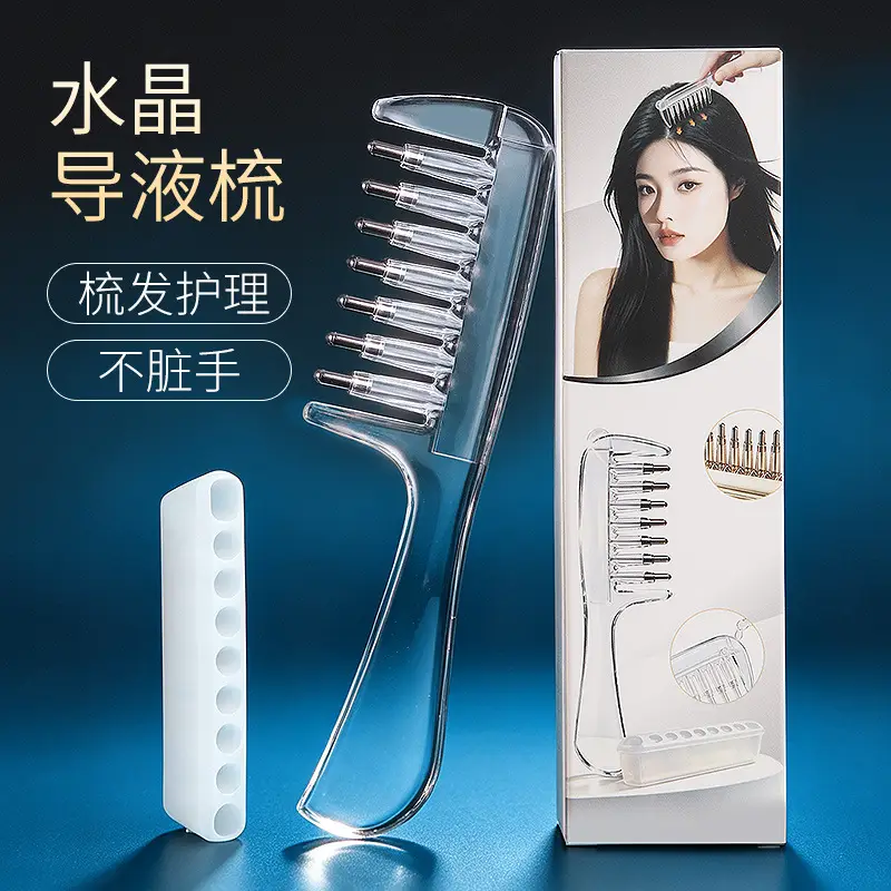 Transparent Crystal Liquid-Guiding Comb for Scalp Care Solution, Minoxidil Applicator Comb - Image 5