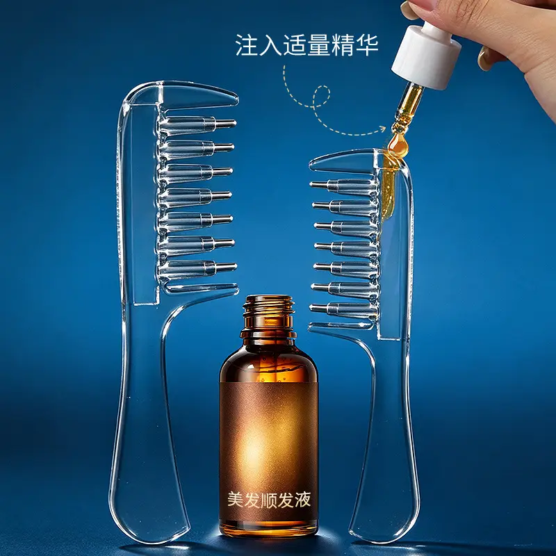 Transparent Crystal Liquid-Guiding Comb for Scalp Care Solution, Minoxidil Applicator Comb - Image 6