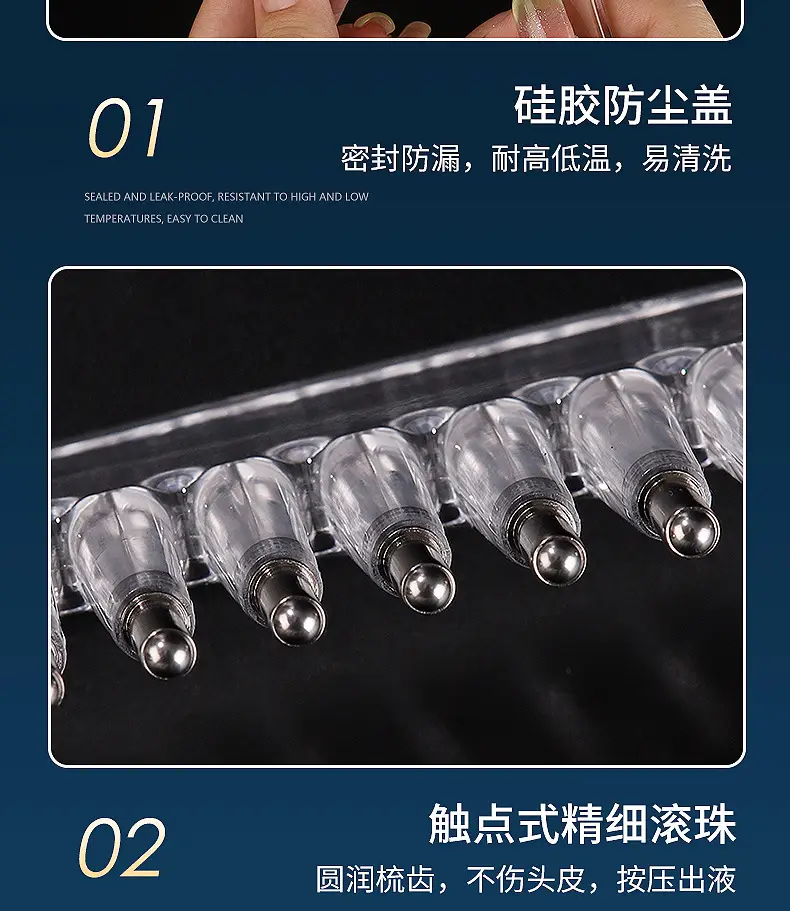Transparent Crystal Liquid-Guiding Comb for Scalp Care Solution, Minoxidil Applicator Comb — feature 10