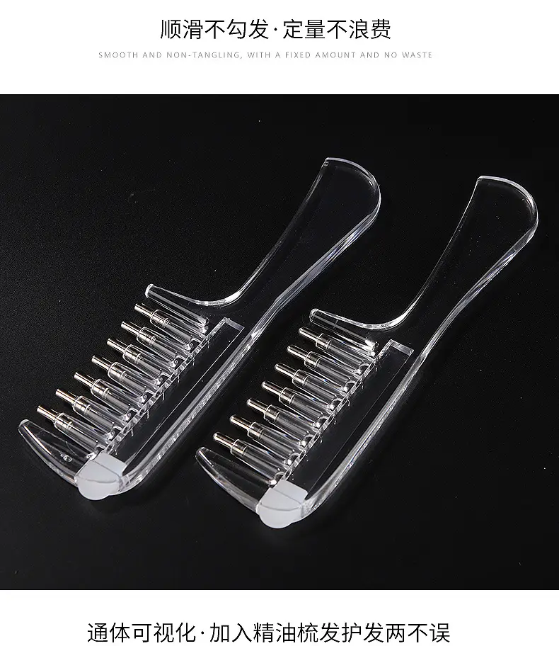 Transparent Crystal Liquid-Guiding Comb for Scalp Care Solution, Minoxidil Applicator Comb — feature 14