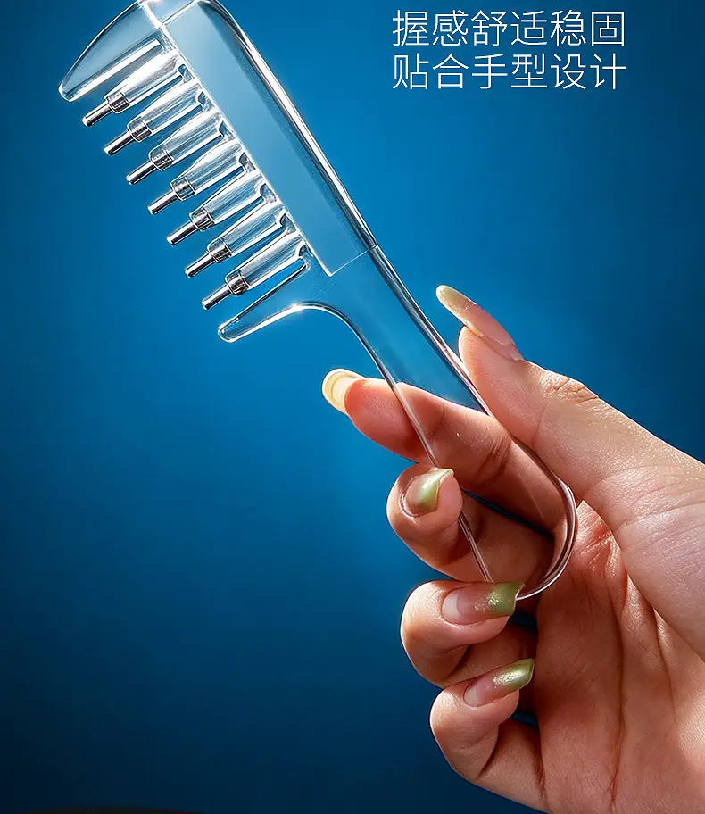 Transparent Crystal Liquid-Guiding Comb for Scalp Care Solution, Minoxidil Applicator Comb — feature 7
