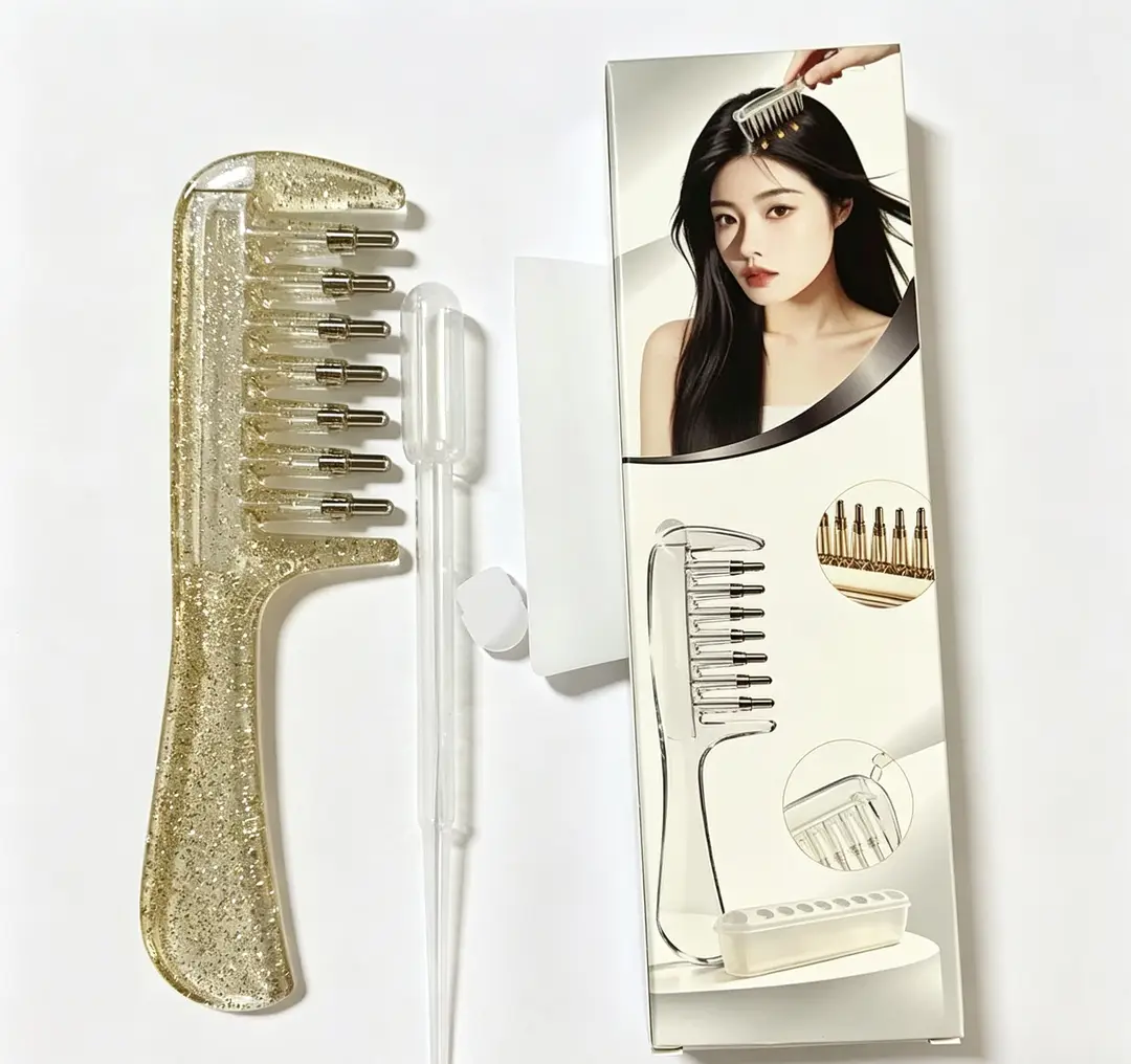 Transparent Crystal Liquid-Guiding Comb for Scalp Care Solution, Minoxidil Applicator Comb - Image 2