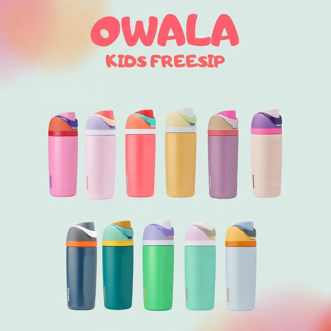 Cross-Border Owala Kidsren's Straw Cup 16oz Freesip Thermos Cup Student Stainless Steel Small Sports Water Bottle