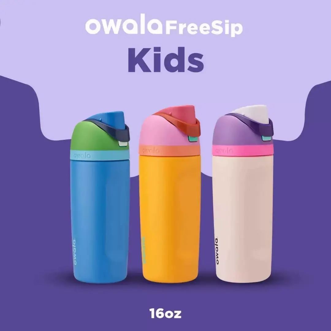 Cross-Border Owala Kidsren's Straw Cup 16oz Freesip Thermos Cup Student Stainless Steel Small Sports Water Bottle — feature 14