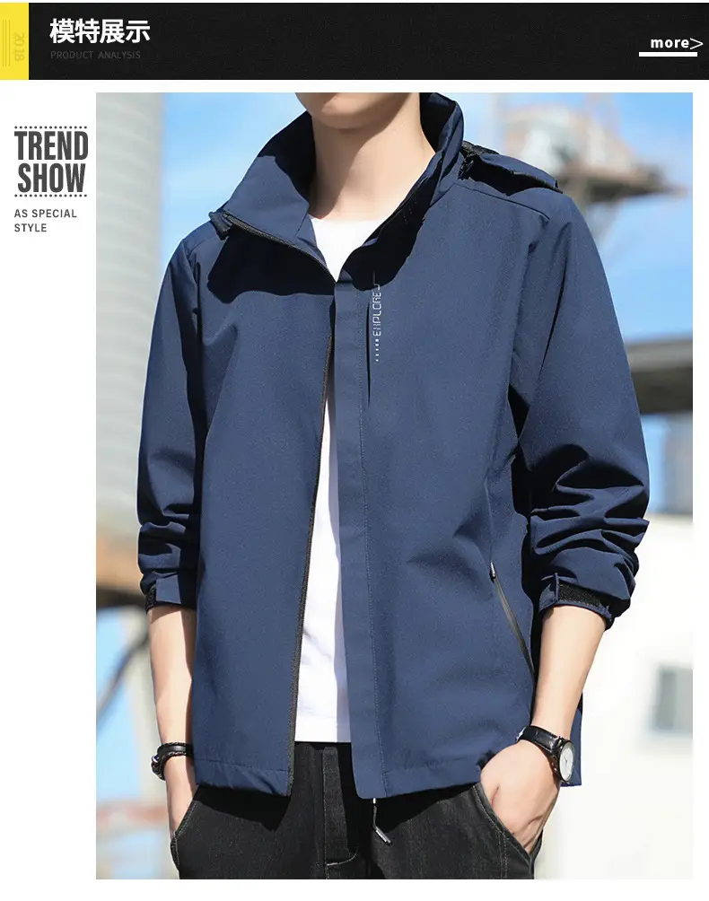 Men's Spring and Autumn Loose-Fitting Casual Jacket, Waterproof Sports Versatile Outerwear, Men's Baseball Jacket — feature 17
