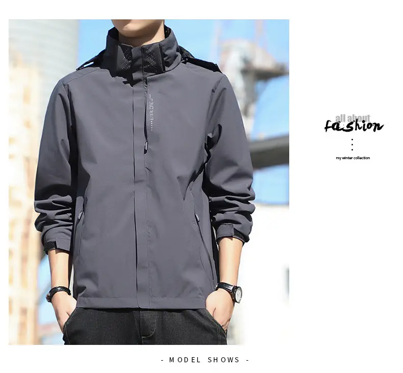 Men's Spring and Autumn Loose-Fitting Casual Jacket, Waterproof Sports Versatile Outerwear, Men's Baseball Jacket — feature 19