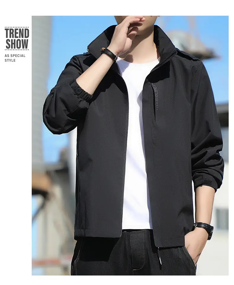 Men's Spring and Autumn Loose-Fitting Casual Jacket, Waterproof Sports Versatile Outerwear, Men's Baseball Jacket — feature 23