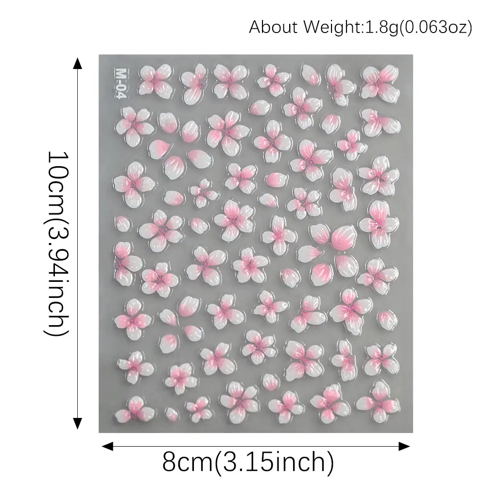 Jelly 3D Cherry Blossom Nail Stickers with a High-End Luxury Feel, Bowknot Strawberry Design, Brightening Nail Decoration 3D Stickers — feature 2