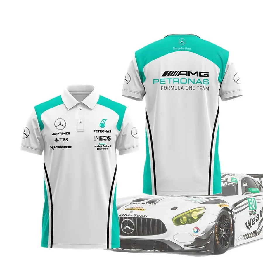 Summer Cross-Border European and American Men's Short-Sleeved Polo Shirts, Foreign Trade Men's Polo Shirts, Amazon Tops, Mercedes-Benz Team