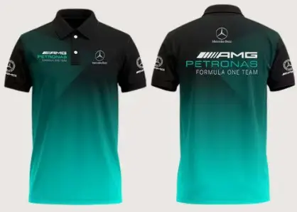 Summer Cross-Border European and American Men's Short-Sleeved Polo Shirts, Foreign Trade Men's Polo Shirts, Amazon Tops, Mercedes-Benz Team