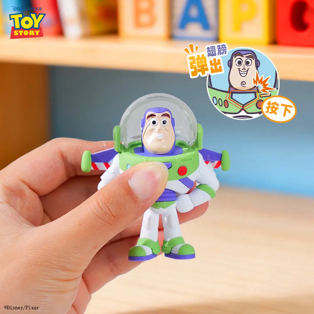 Authentic Toy Story Buzz Lightyear Pop-Up Wings Glossy Edition Keychain Trendy Anime Figure Doll Backpack Pendant