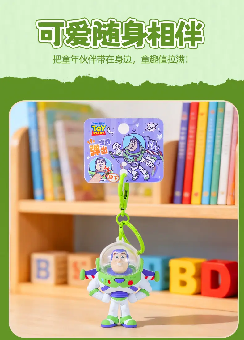 Authentic Toy Story Buzz Lightyear Pop-Up Wings Glossy Edition Keychain Trendy Anime Figure Doll Backpack Pendant — feature 9