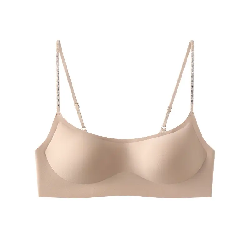 Brand Same Style Low-Neck Beautiful Back Bra for Women, Invisible Seamless Small Chest Push-Up Low-Cut Square Neck Thin Summer Bra