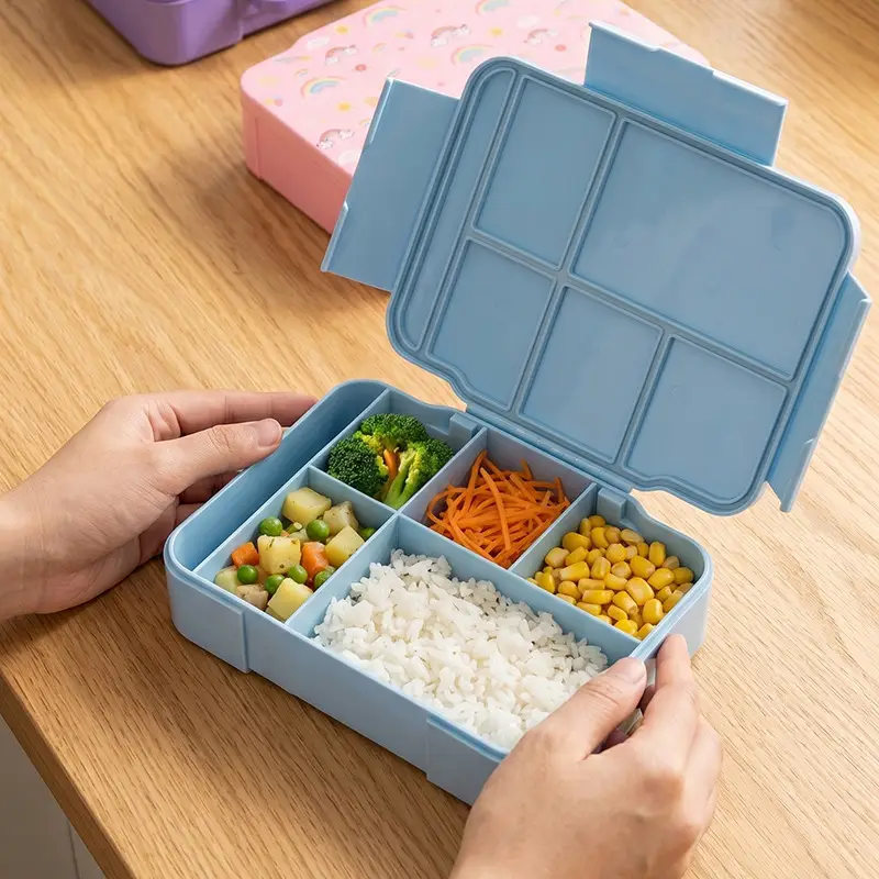 Amazon's New Cross-Border Children's Lunch Box for the Back-To-School Season, Multi-Compartment Lunch Box, Portable Large-Capacity Lunch Box