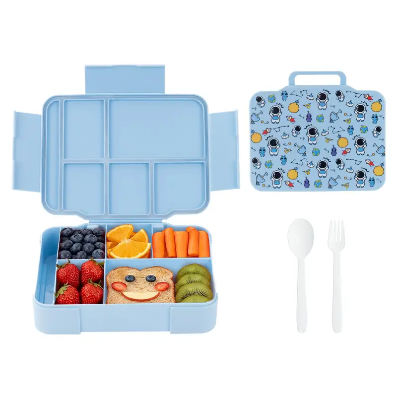 Amazon's New Cross-Border Children's Lunch Box for the Back-To-School Season, Multi-Compartment Lunch Box, Portable Large-Capacity Lunch Box