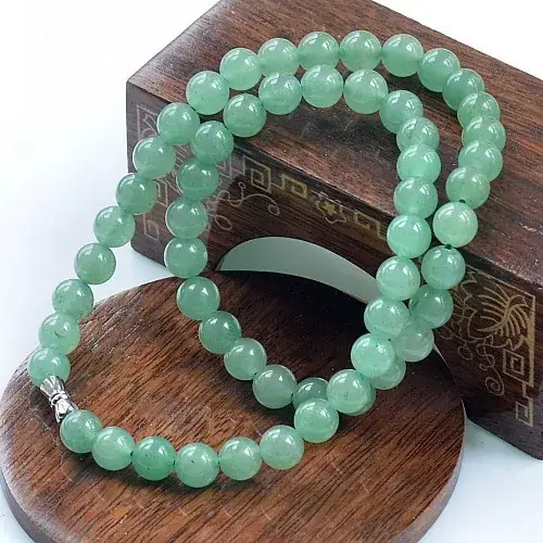 Natural Dongling Jade Round Bead Necklace - Image 4