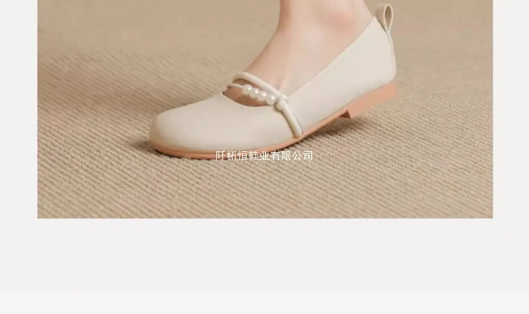 Red Jingyan Genuine Leather Flat Shoes for Women 2026 Spring and Summer New Fashion Pearl Shoes to Match Skirts Non-Slip Soft Sole Mary Jane Shoes — feature 8
